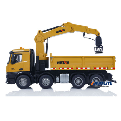Fast Free Shipping for EU HUINA 1538 1/14 RC Timber Grab Dumper Truck with Light Sound 26CH 2.4G Radio Controller for Scale Machinery Enthusiasts