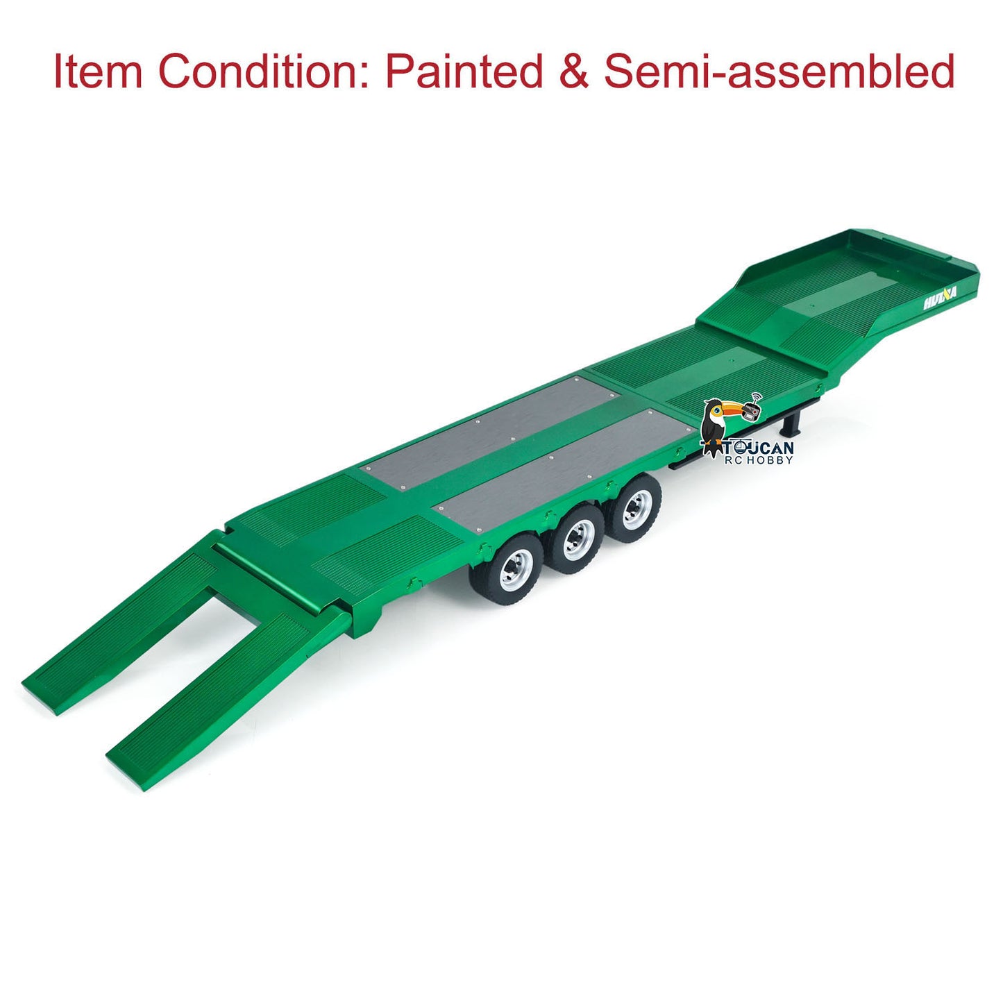 HUINA 1/18 Plastic Flatbed Semi Trailer 1502 for Radio Controlled Tractor Truck 1501 Electric Support Legs Battery No Light