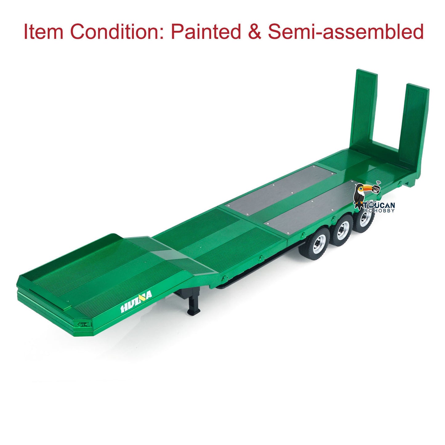 HUINA 1/18 Plastic Flatbed Semi Trailer 1502 for Radio Controlled Tractor Truck 1501 Electric Support Legs Battery No Light
