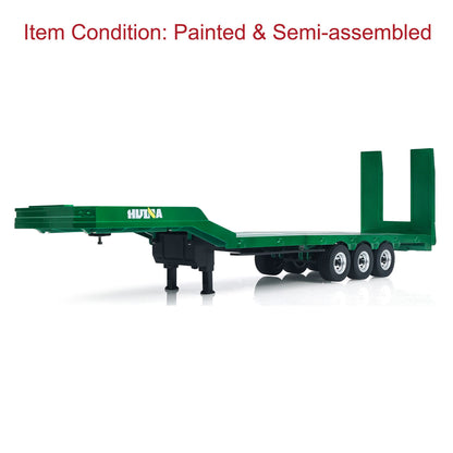 US STOCK HUINA 1/18 Plastic Flatbed Semi Trailer 1502 for Remote Control Tractor Truck 1501 Electric Support Legs Battery No Light