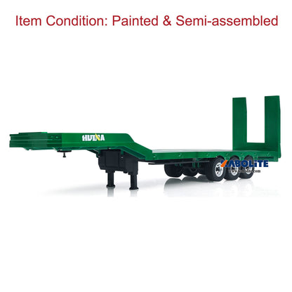 IN Stock HUINA 1502 1/18 3 Axles Plastic Semi Trailer Flatbed with Electric Tailboard Lifting Legs for RC Tractor Truck 1501 Lorry Model