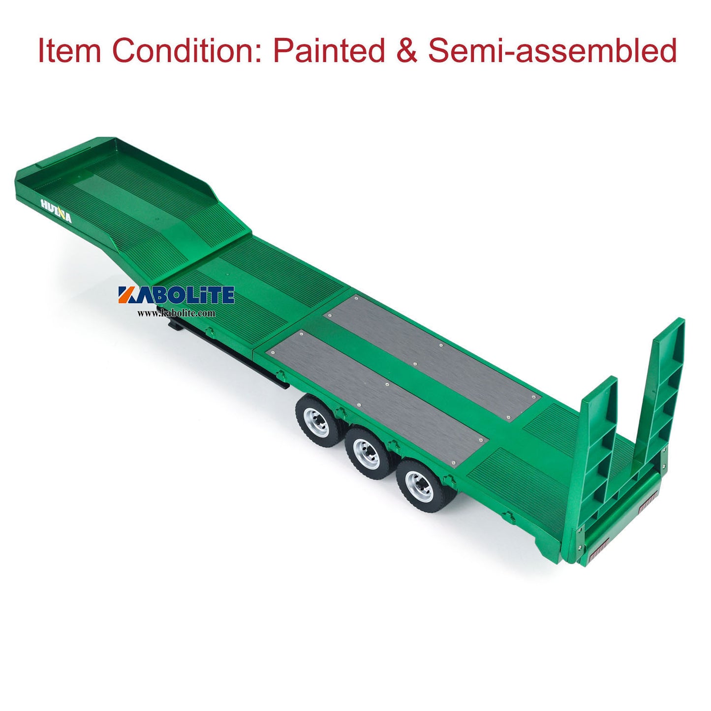 IN Stock HUINA 1502 1/18 3 Axles Plastic Semi Trailer Flatbed with Electric Tailboard Lifting Legs for RC Tractor Truck 1501 Lorry Model