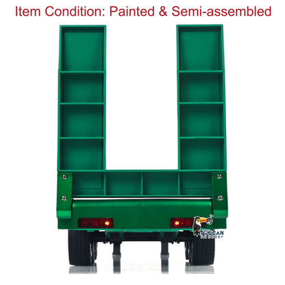 3 Axles Plastic Semi Trailer Flatbed 1502 for 1/18 Remote Control Tractor Truck HUINA 1501 RC Lorry Car Model Upgrade Parts