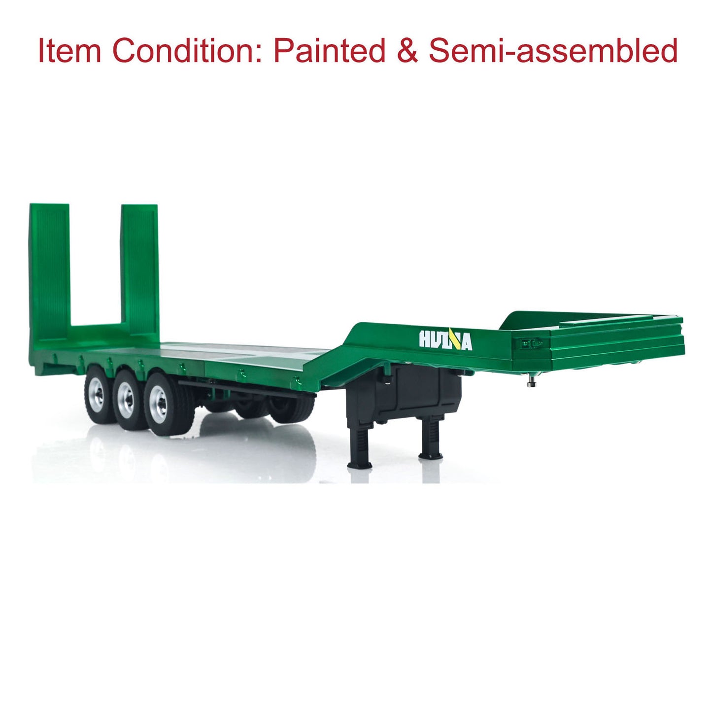 US STOCK HUINA 1/18 Plastic Flatbed Semi Trailer 1502 for Remote Control Tractor Truck 1501 Electric Support Legs Battery No Light