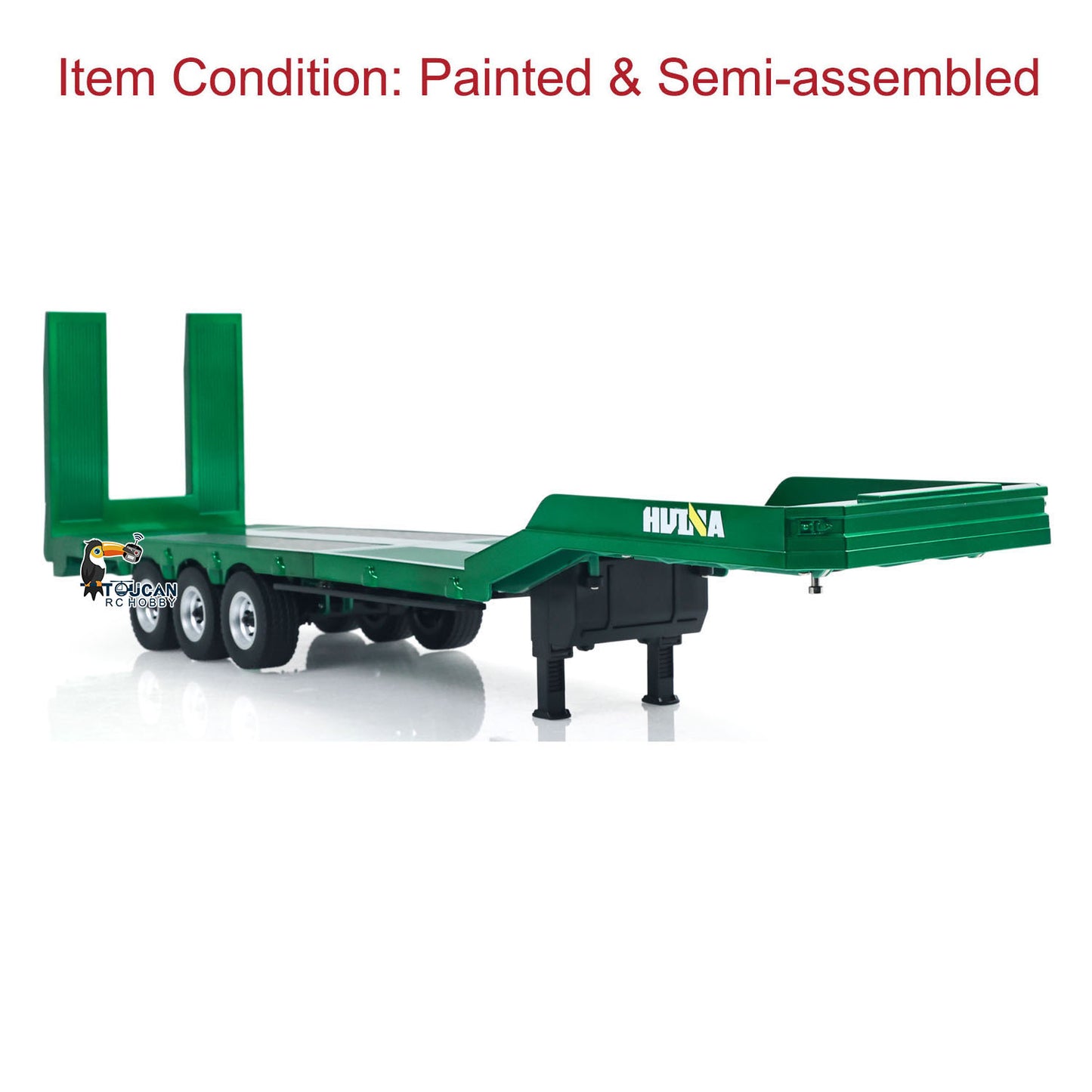 HUINA 1/18 Plastic Flatbed Semi Trailer 1502 for Radio Controlled Tractor Truck 1501 Electric Support Legs Battery No Light