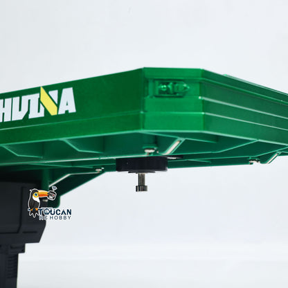3 Axles Plastic Semi Trailer Flatbed 1502 for 1/18 Remote Control Tractor Truck HUINA 1501 RC Lorry Car Model Upgrade Parts
