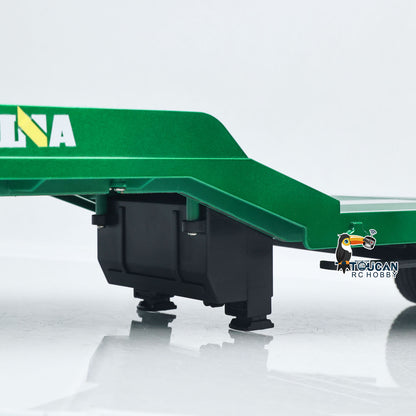 3 Axles Plastic Semi Trailer Flatbed 1502 for 1/18 Remote Control Tractor Truck HUINA 1501 RC Lorry Car Model Upgrade Parts