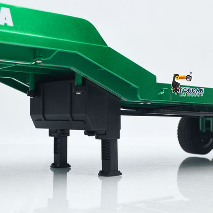 3 Axles Plastic Semi Trailer Flatbed 1502 for 1/18 Remote Control Tractor Truck HUINA 1501 RC Lorry Car Model Upgrade Parts