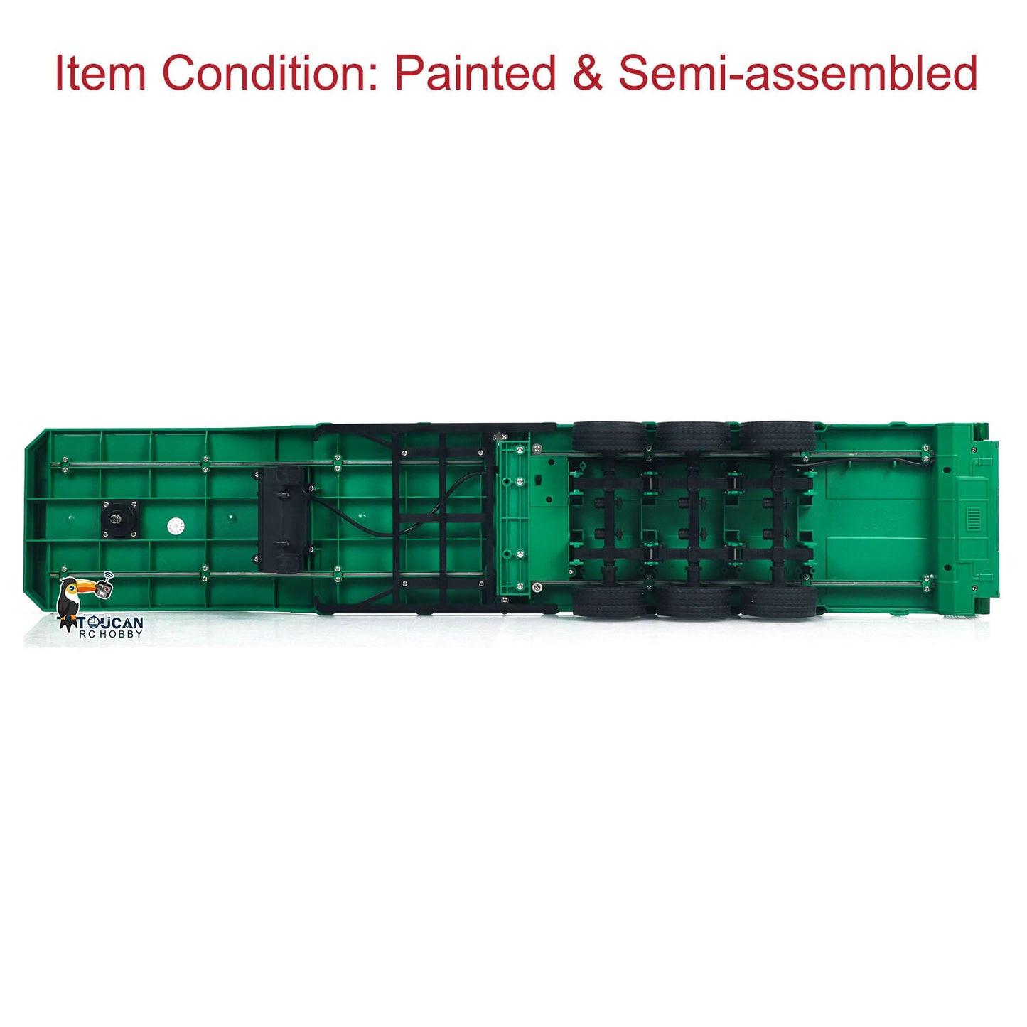 HUINA 1/18 Plastic Flatbed Semi Trailer 1502 for Radio Controlled Tractor Truck 1501 Electric Support Legs Battery No Light