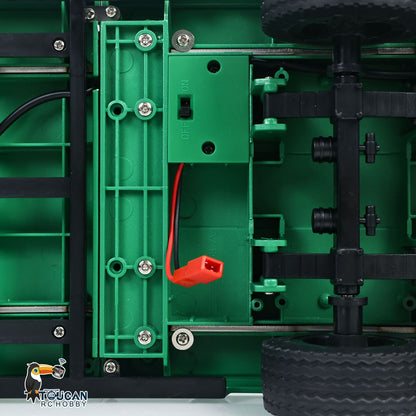 3 Axles Plastic Semi Trailer Flatbed 1502 for 1/18 Remote Control Tractor Truck HUINA 1501 RC Lorry Car Model Upgrade Parts