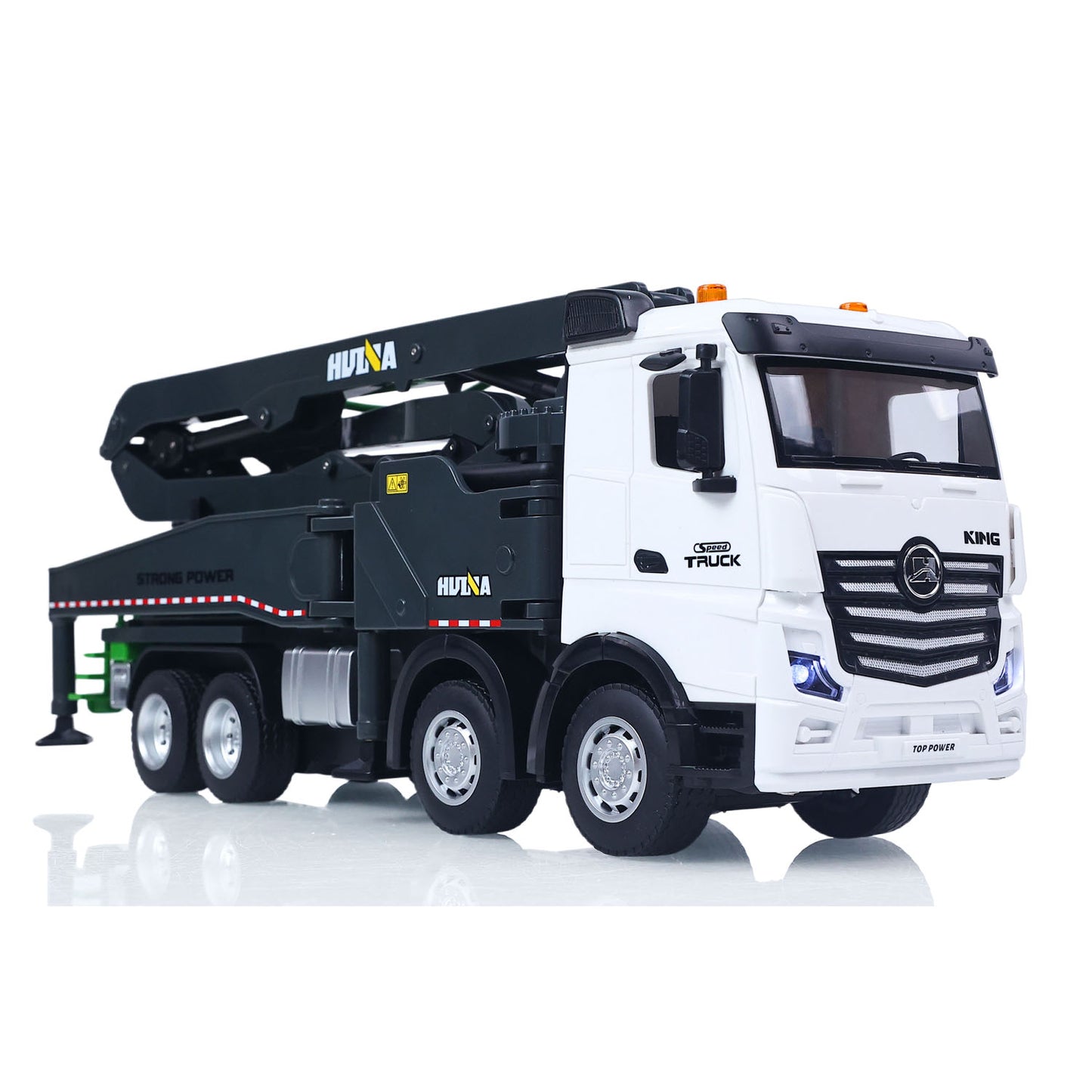HUINA 1/18 Remote Control Concrete Pump Truck 1381 Engineering Vehicle Finished Model RTR Manual Support Leg Light Sound Effects