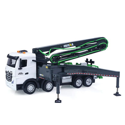 HUINA 1/18 Remote Control Concrete Pump Truck 1381 Engineering Vehicle Finished Model RTR Manual Support Leg Light Sound Effects