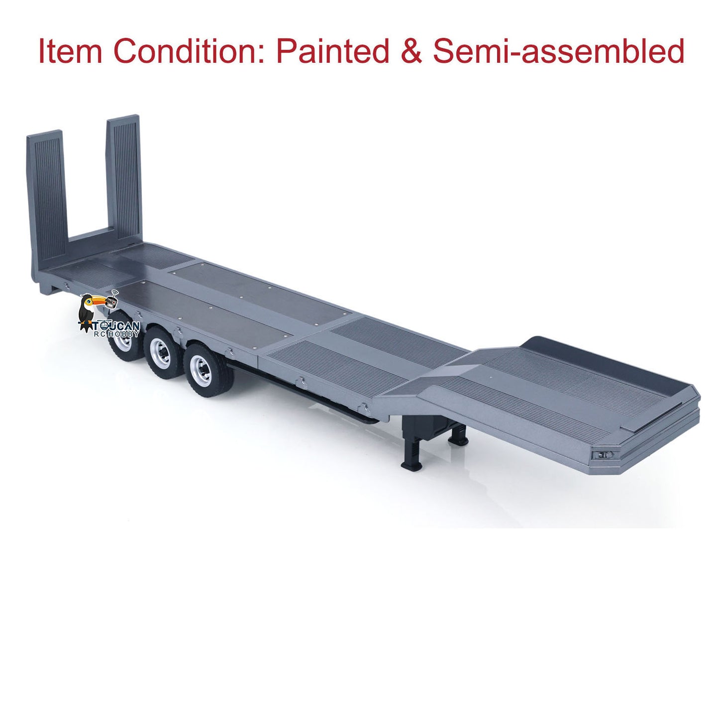 Fast Free Shipping 73.5CM Plastic Semi Trailer Flatbed 1502 for 1/18 Remote Control Tractor Truck HUINA 1501 Electronic Support Legs Tail Board