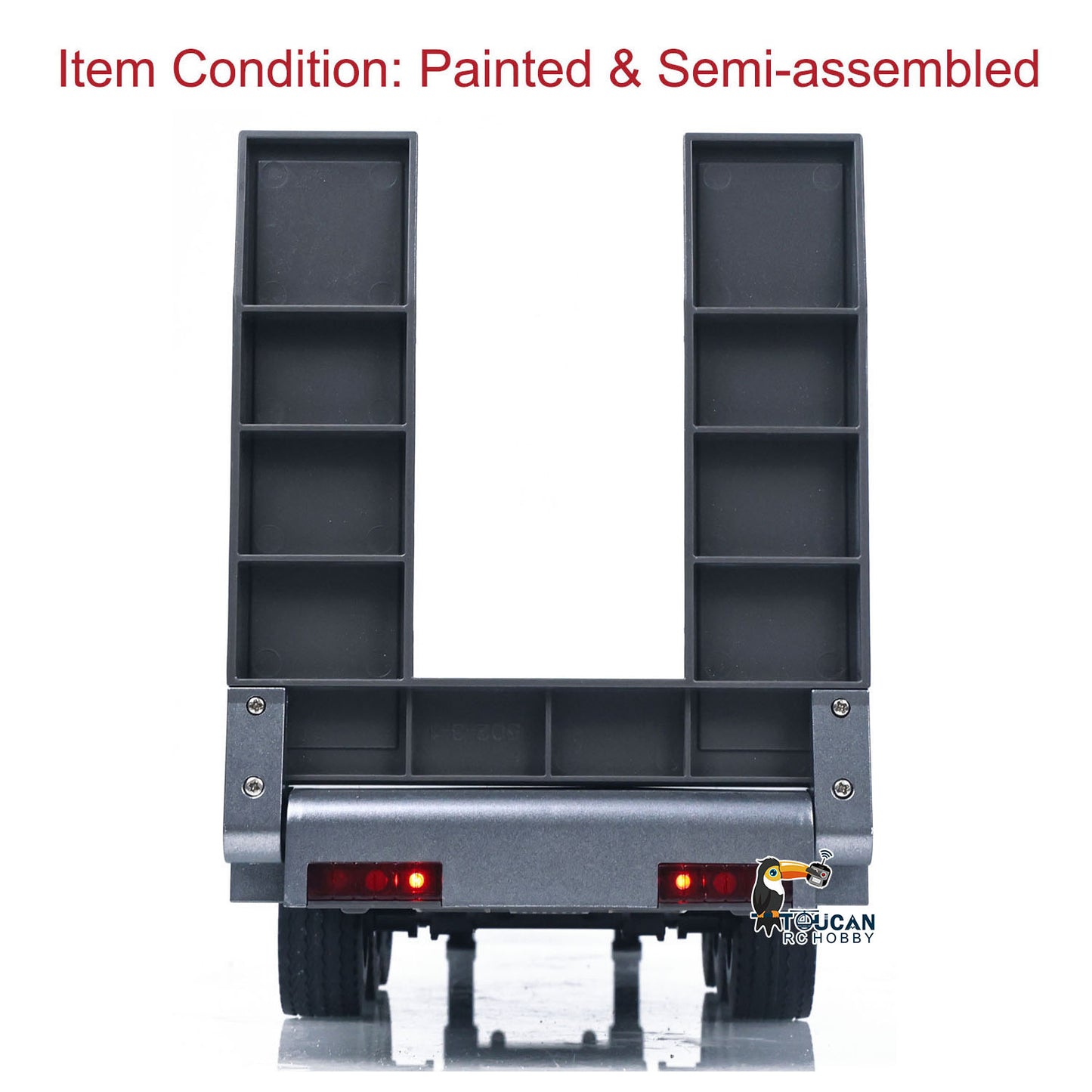 Fast Free Shipping 73.5CM Plastic Semi Trailer Flatbed 1502 for 1/18 Remote Control Tractor Truck HUINA 1501 Electronic Support Legs Tail Board