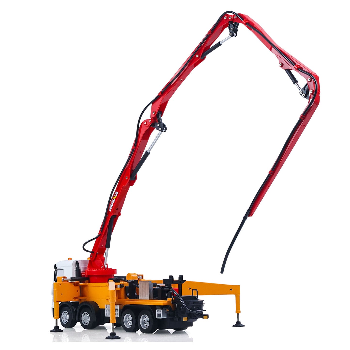 HUINA 1/18 Remote Control Concrete Pump Truck 1381 Engineering Vehicle Finished Model RTR Manual Support Leg Light Sound Effects