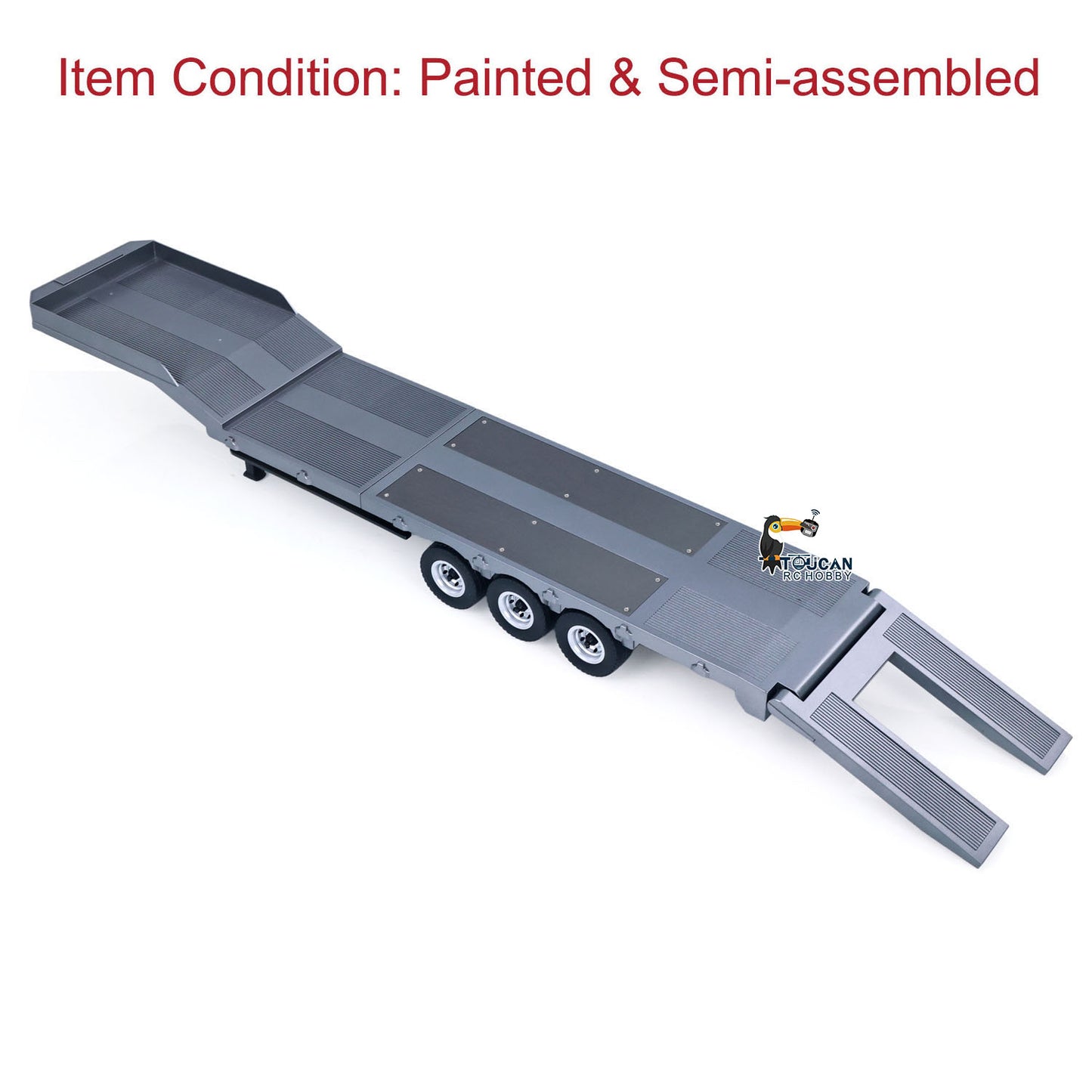 Fast Free Shipping 73.5CM Plastic Semi Trailer Flatbed 1502 for 1/18 Remote Control Tractor Truck HUINA 1501 Electronic Support Legs Tail Board