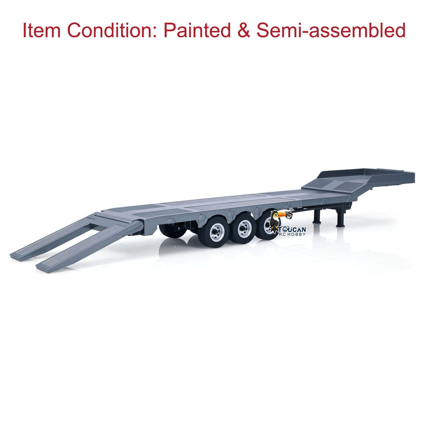 Fast Free Shipping 73.5CM Plastic Semi Trailer Flatbed 1502 for 1/18 Remote Control Tractor Truck HUINA 1501 Electronic Support Legs Tail Board