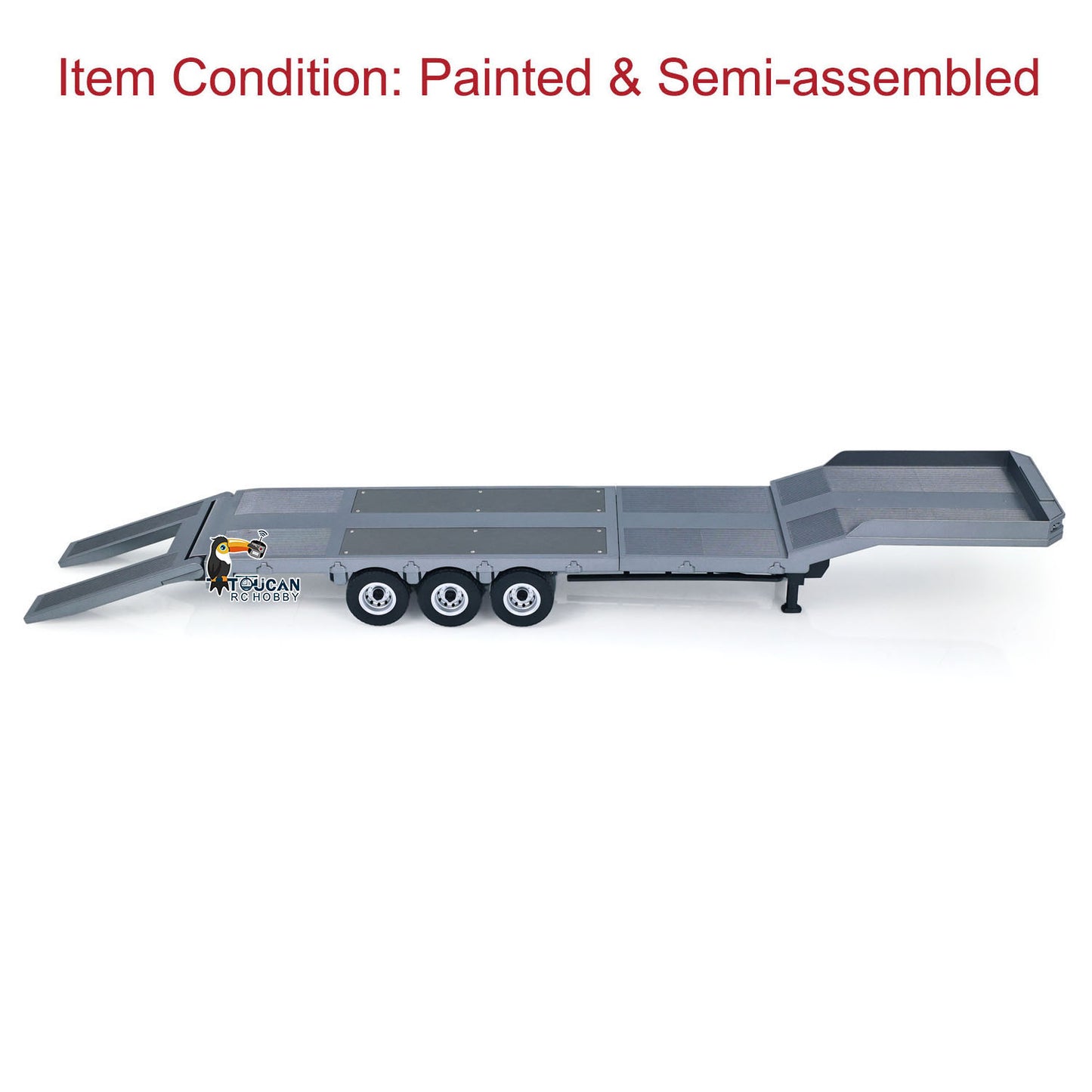 Fast Free Shipping 73.5CM Plastic Semi Trailer Flatbed 1502 for 1/18 Remote Control Tractor Truck HUINA 1501 Electronic Support Legs Tail Board