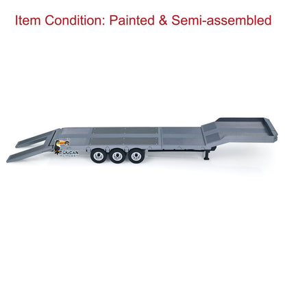 3 Axles Plastic Semi Trailer Flatbed 1502 for 1/18 Remote Control Tractor Truck HUINA 1501 RC Lorry Car Model Upgrade Parts