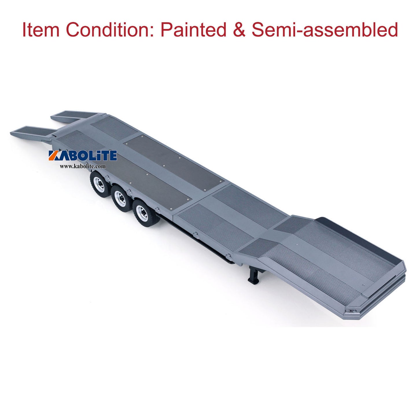 IN Stock HUINA 1502 1/18 3 Axles Plastic Semi Trailer Flatbed with Electric Tailboard Lifting Legs for RC Tractor Truck 1501 Lorry Model
