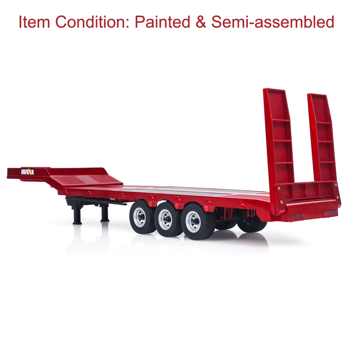 3 Axle Plastic Semi Trailer Flatbed 1502 for 1/18 Remote Control Tractor Truck HUINA 1501 RC Lorry Car Model Upgrade Parts