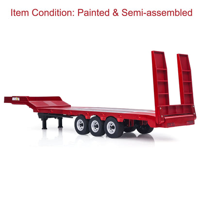 3 Axle Plastic Semi Trailer Flatbed 1502 for 1/18 Remote Control Tractor Truck HUINA 1501 RC Lorry Car Model Upgrade Parts
