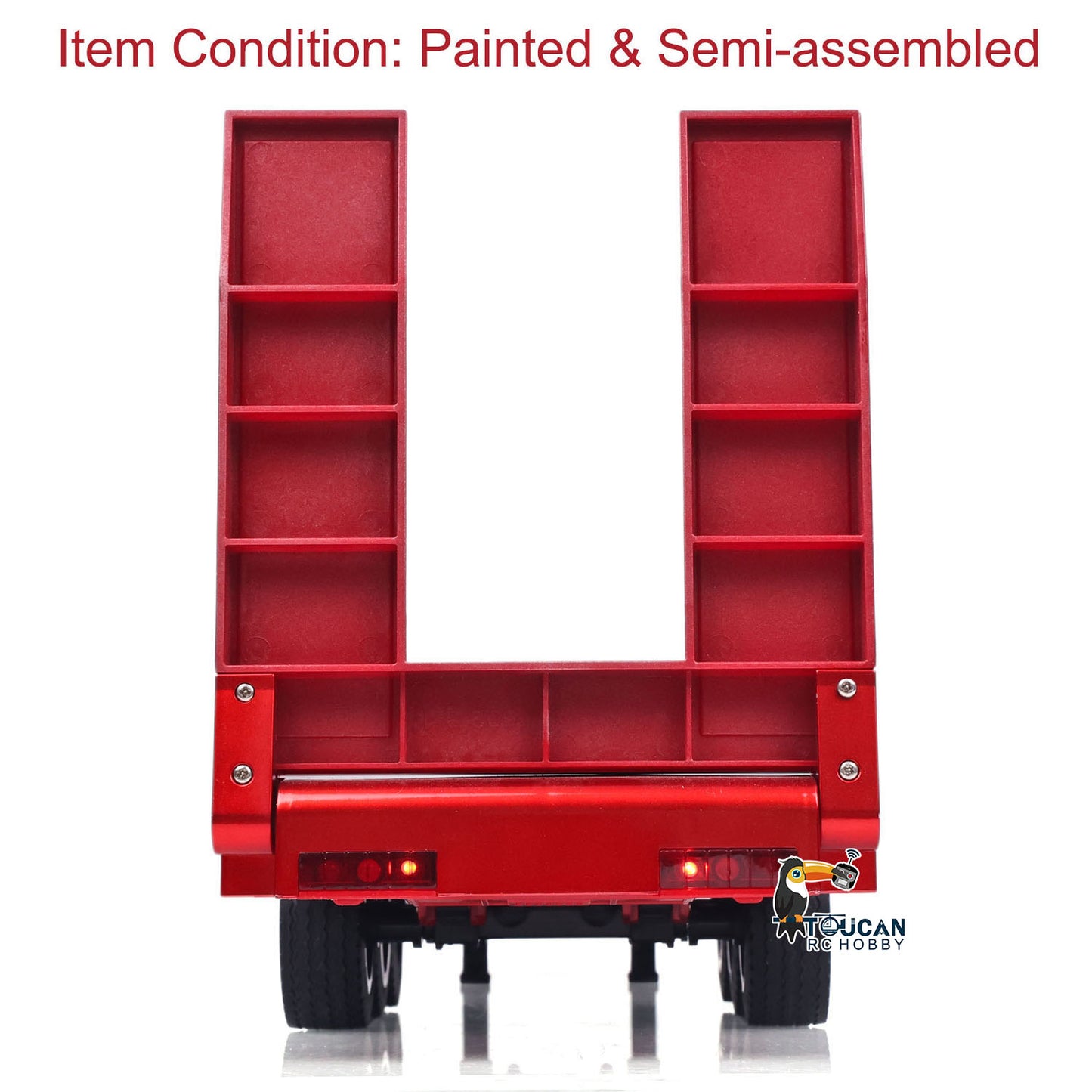 3 Axles Plastic Semi Trailer Flatbed 1502 for 1/18 Remote Control Tractor Truck HUINA 1501 RC Lorry Car Model Upgrade Parts