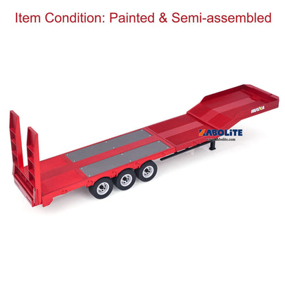 IN Stock HUINA 1502 1/18 3 Axles Plastic Semi Trailer Flatbed with Electric Tailboard Lifting Legs for RC Tractor Truck 1501 Lorry Model