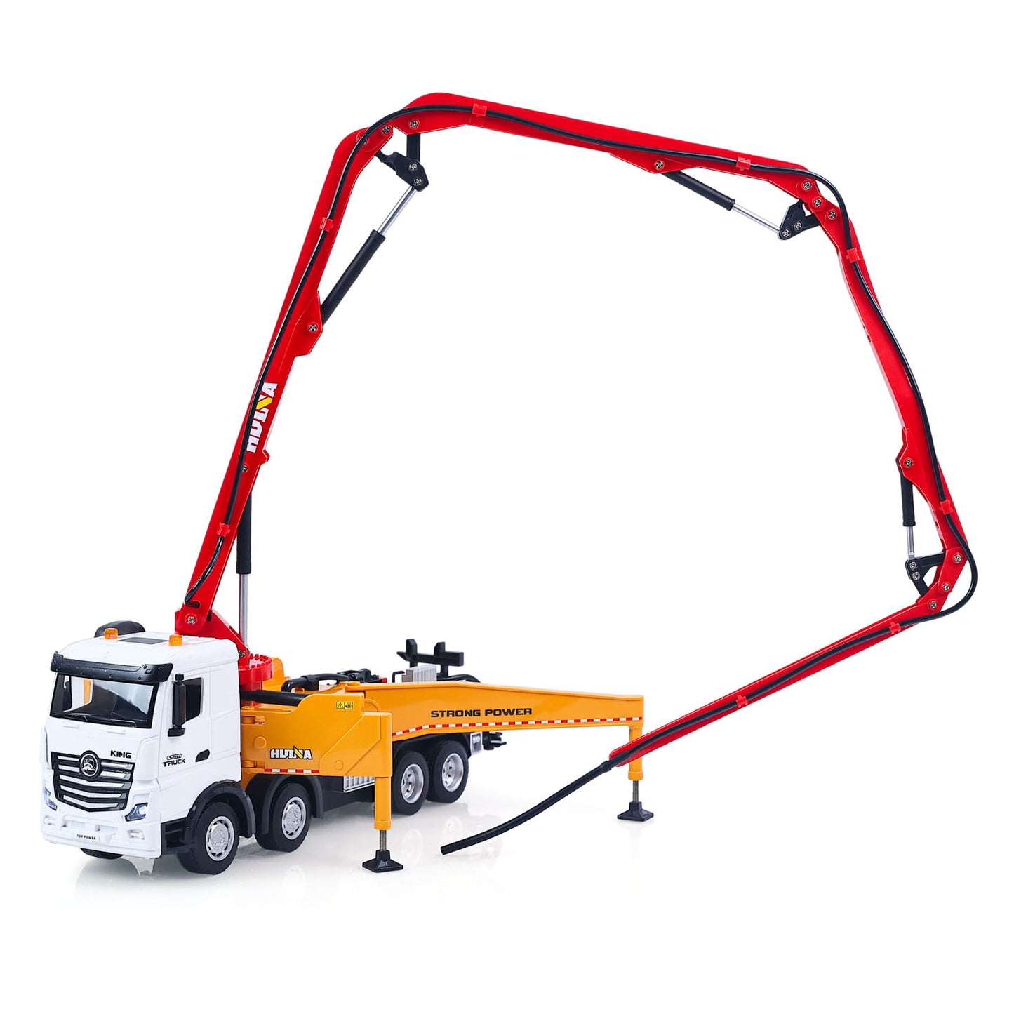 HUINA 1/18 Remote Control Concrete Pump Truck 1381 Engineering Vehicle Finished Model RTR Manual Support Leg Light Sound Effects