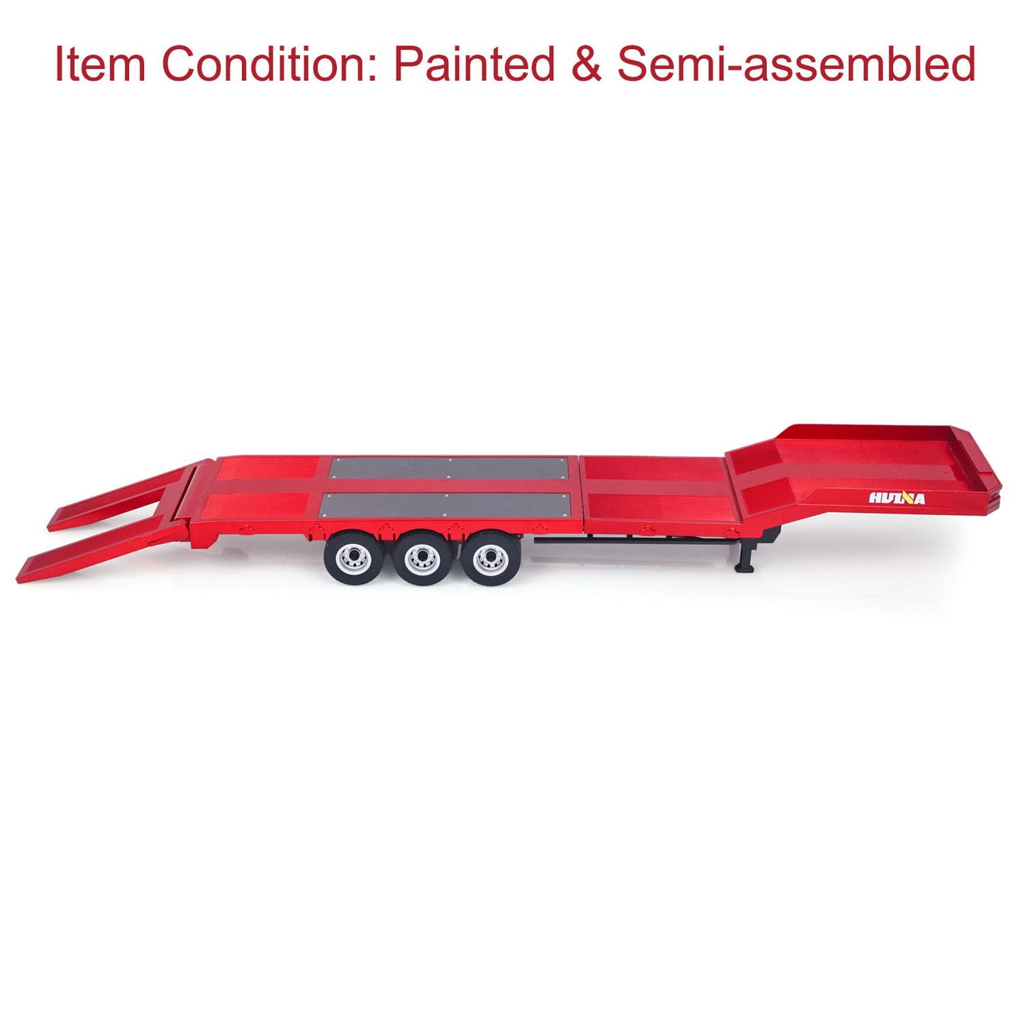 3 Axle Plastic Semi Trailer Flatbed 1502 for 1/18 Remote Control Tractor Truck HUINA 1501 RC Lorry Car Model Upgrade Parts