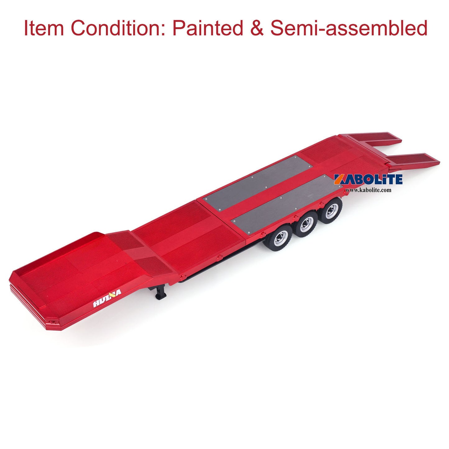 IN Stock HUINA 1502 1/18 3 Axles Plastic Semi Trailer Flatbed with Electric Tailboard Lifting Legs for RC Tractor Truck 1501 Lorry Model
