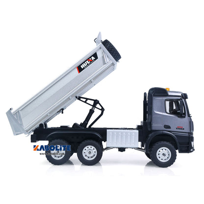 IN Stock HUINA 1598PRO 1/14 6X6 Metal Remote Control Dump Truck Engineering Vehicle Electric RC Tipper Model with Light Sound System