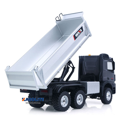 IN Stock HUINA 1598PRO 1/14 6X6 Metal Remote Control Dump Truck Engineering Vehicle Electric RC Tipper Model with Light Sound System