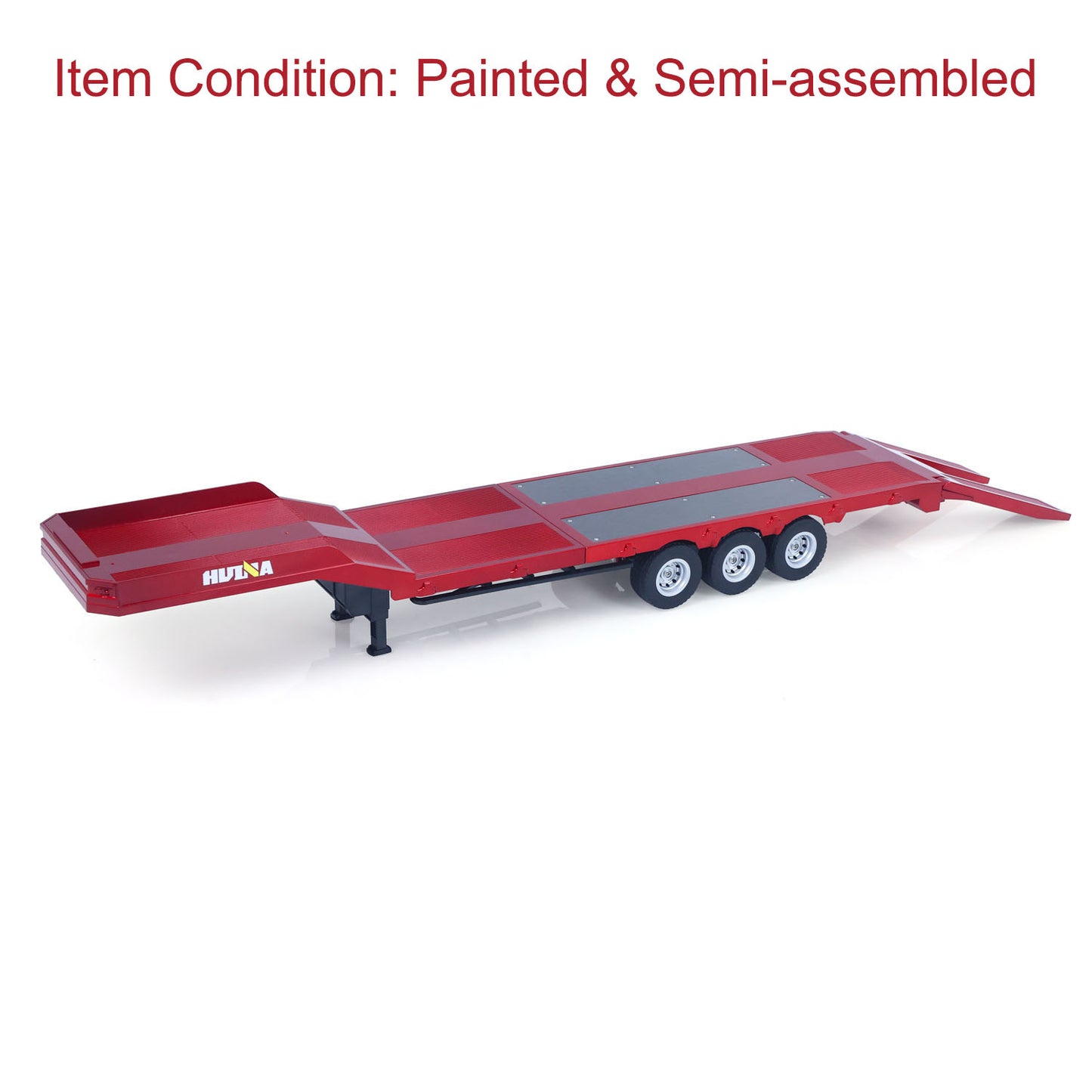3 Axles Plastic Semi Trailer Flatbed 1502 for 1/18 Remote Control Tractor Truck HUINA 1501 RC Lorry Car Model Upgrade Parts