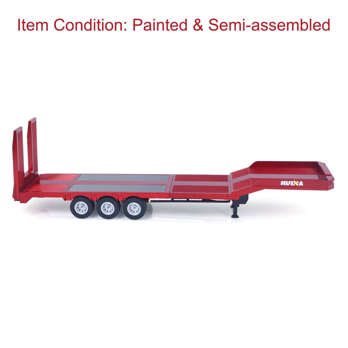 3 Axles Plastic Semi Trailer Flatbed 1502 for 1/18 Remote Control Tractor Truck HUINA 1501 RC Lorry Car Model Upgrade Parts