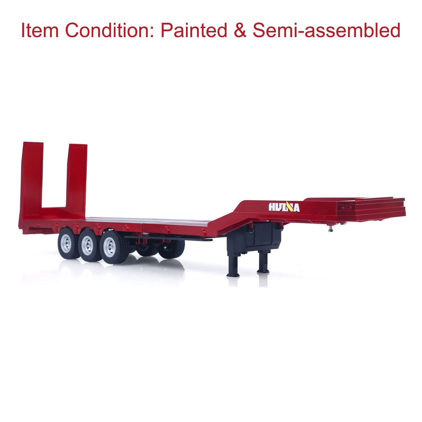 3 Axles Plastic Semi Trailer Flatbed 1502 for 1/18 Remote Control Tractor Truck HUINA 1501 RC Lorry Car Model Upgrade Parts