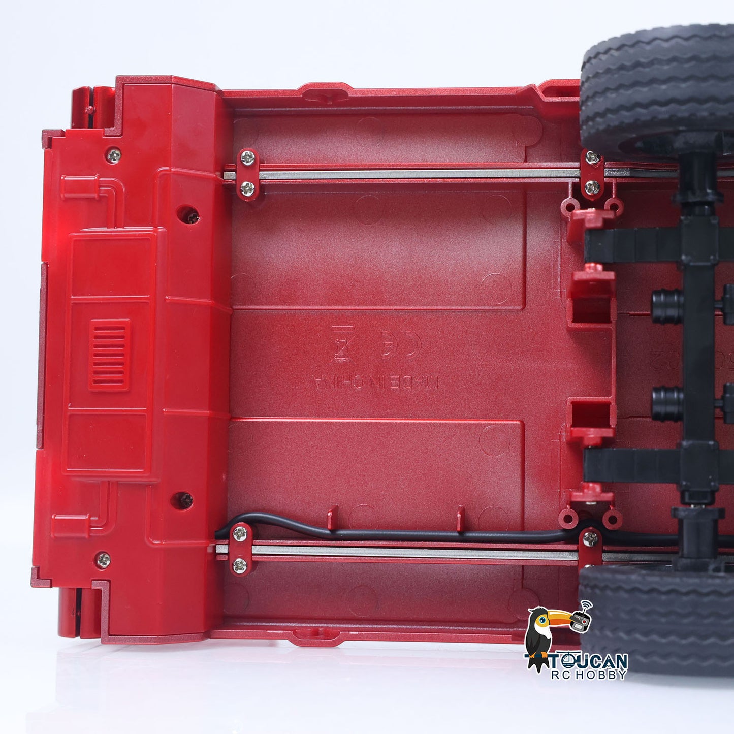 3 Axles Plastic Semi Trailer Flatbed 1502 for 1/18 Remote Control Tractor Truck HUINA 1501 RC Lorry Car Model Upgrade Parts