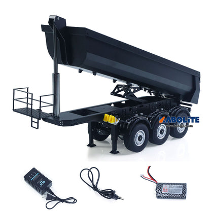 Kabolite K770S-102 1/14 Metal 3Axles Remote Control Electric Lifting Dump Semi Trailer with Lights