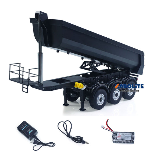 Kabolite K770S-102 1/14 Metal 3Axles Remote Control Electric Lifting Dump Semi Trailer with Lights