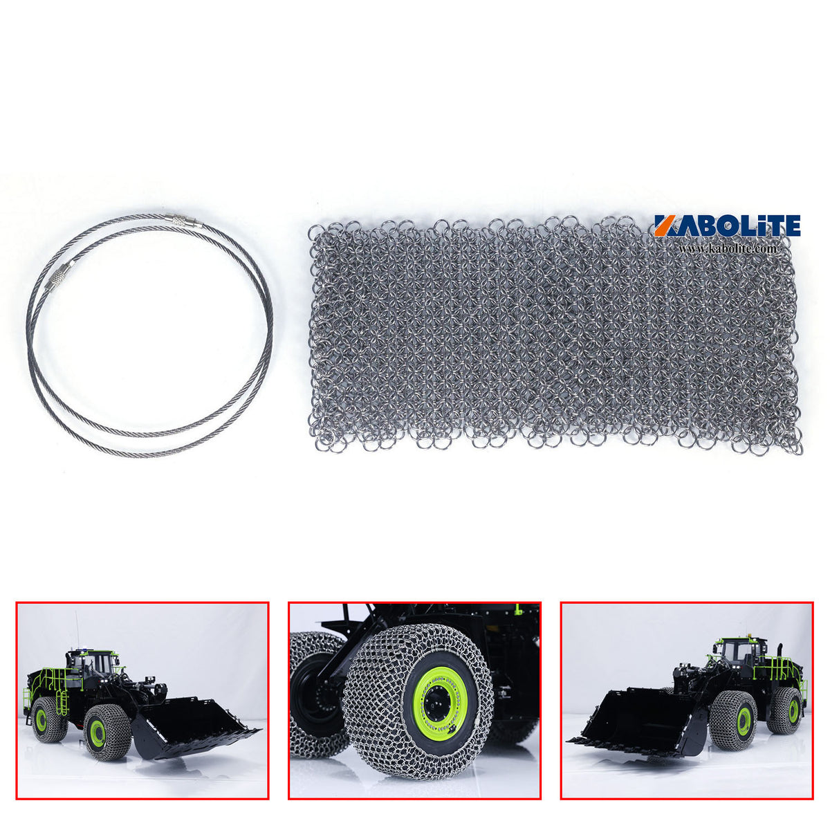 IN Stock Metal Tyre Chain for 1/14 K988 100/100S DIY Upgrade Spare Parts RC Hydraulic Loader Construction Vehicle