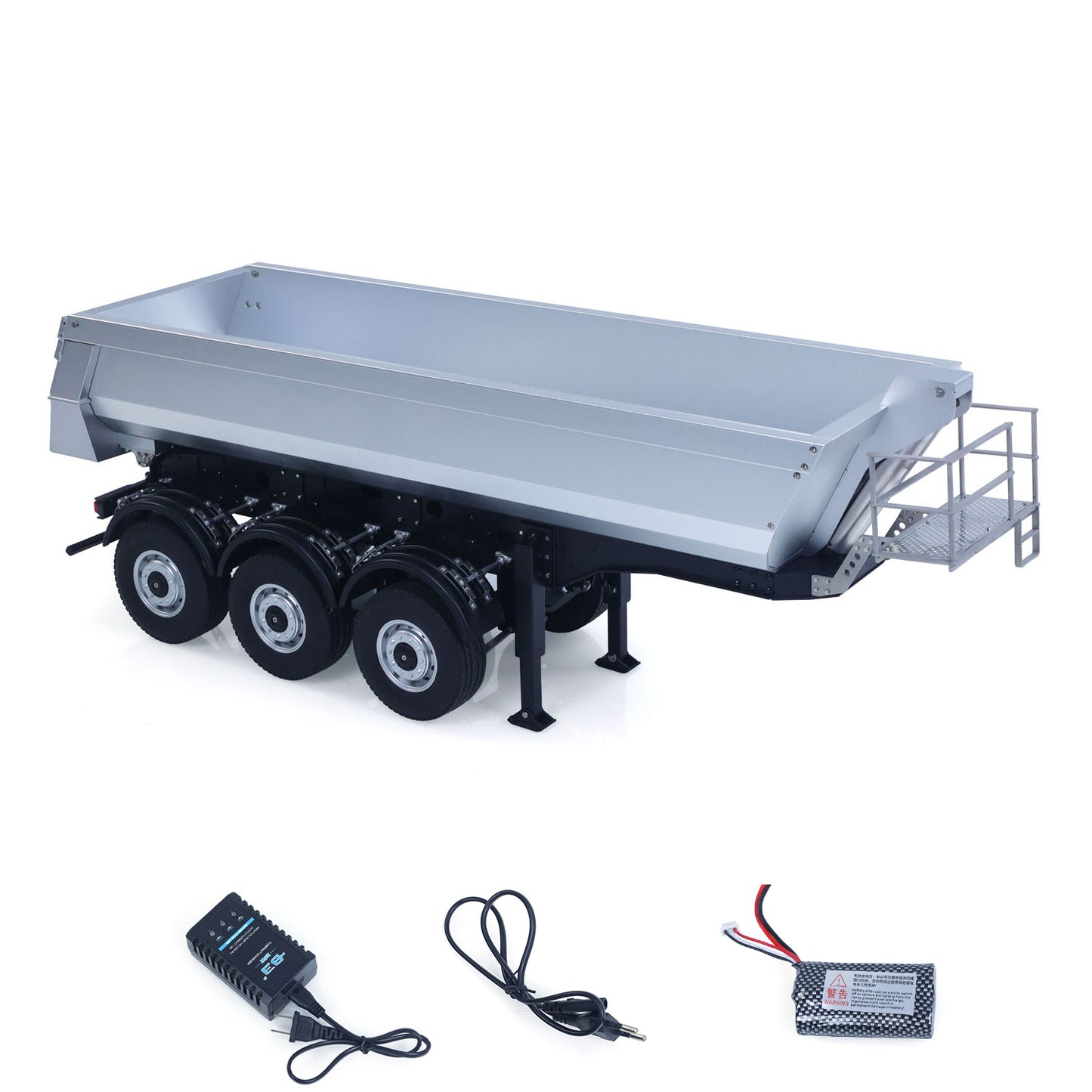 Fast Free Shipping for EU KABOLITE 1/14 Metal RC 3Axles Electric Lifting Semi Trailer Dumper for 5801 Tractor Truck 770S 100 Light Support Leg