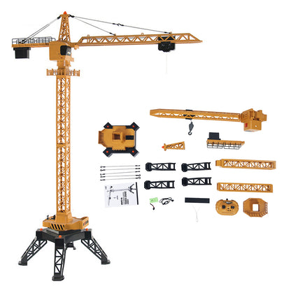 US Stock HUINA Toys 1/14 585 12CH RC Lifting Tower Crane 2.4G Radio System 7.4V Battery Lights USB Charging Cable Unassembled Model