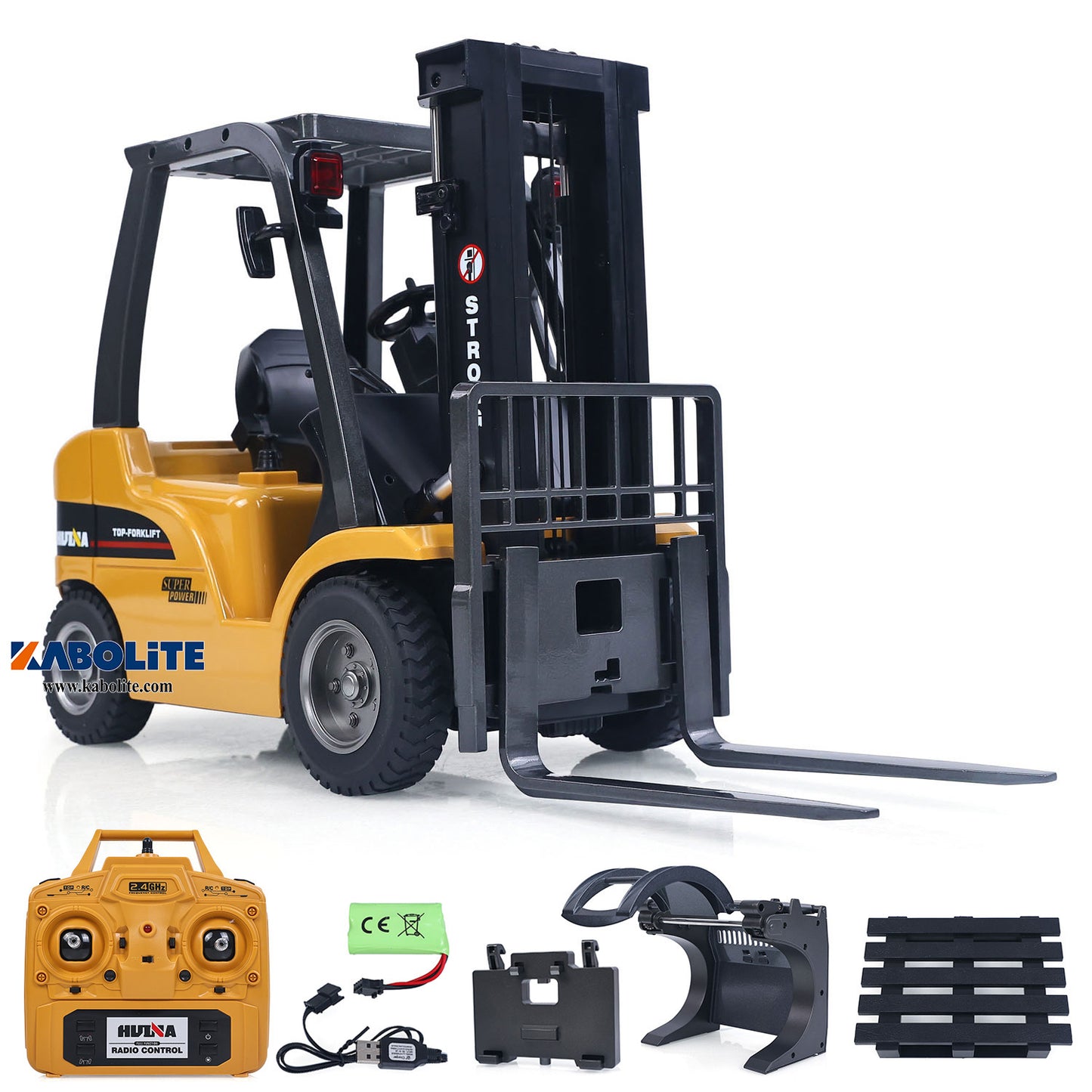 IN Stock HIUNA 577 1/14 Electric Lifting Remote Control Forklift RC Construction Vehicle Model with Hook Pallet Light Sound Effect