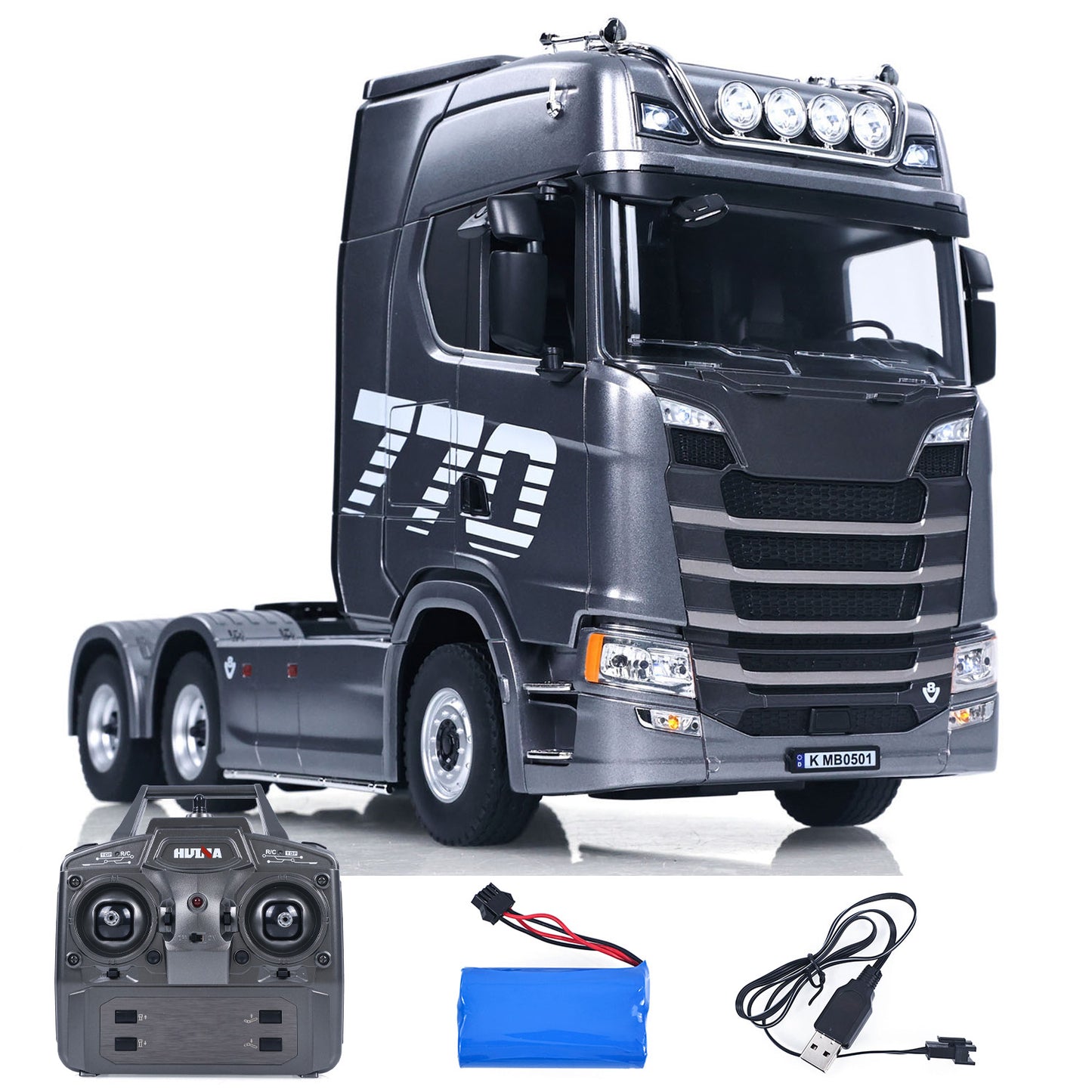 DE Stock HUINA Plastic 1/18 6X4 RC Tractor Truck 770S 1501 RWD Remote Control Lorry Vehicle Light Sound RTR Model Toys for Adults