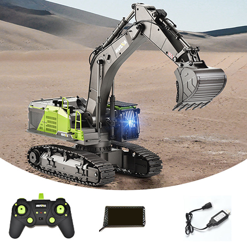US Stock HUINA 1/14 593 Toys Model RC Excavator Car Gift Battery 2.4G Remote Control Digger