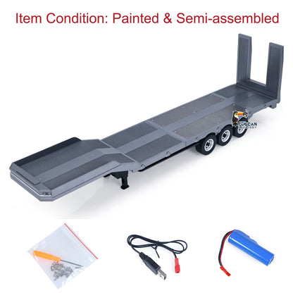 Fast Free Shipping 73.5CM Plastic Semi Trailer Flatbed 1502 for 1/18 Remote Control Tractor Truck HUINA 1501 Electronic Support Legs Tail Board