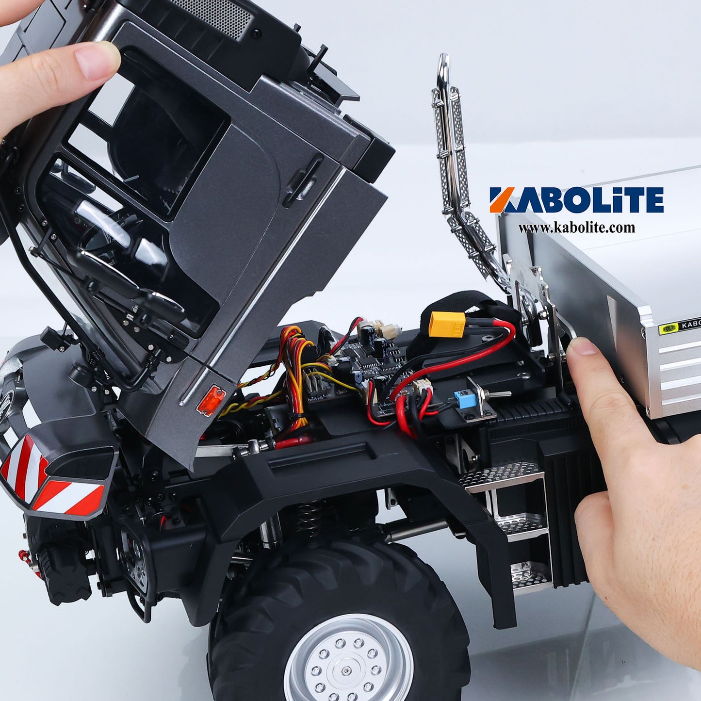 KABOLITE 5501 1/14 4X4 RC Off Road Crawler Truck with FS L12 Remote Controller for Backyard Fun