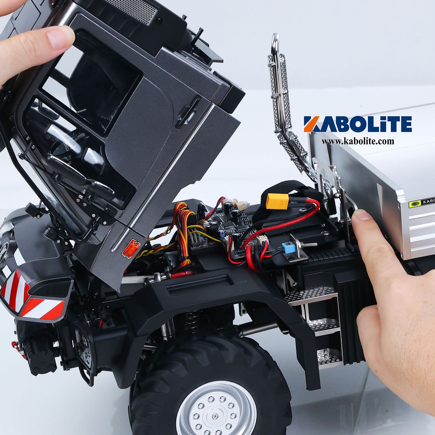 KABOLITE 5501 1/14 4X4 RC Off Road Crawler Truck with FS L12 Remote Controller for Backyard Fun