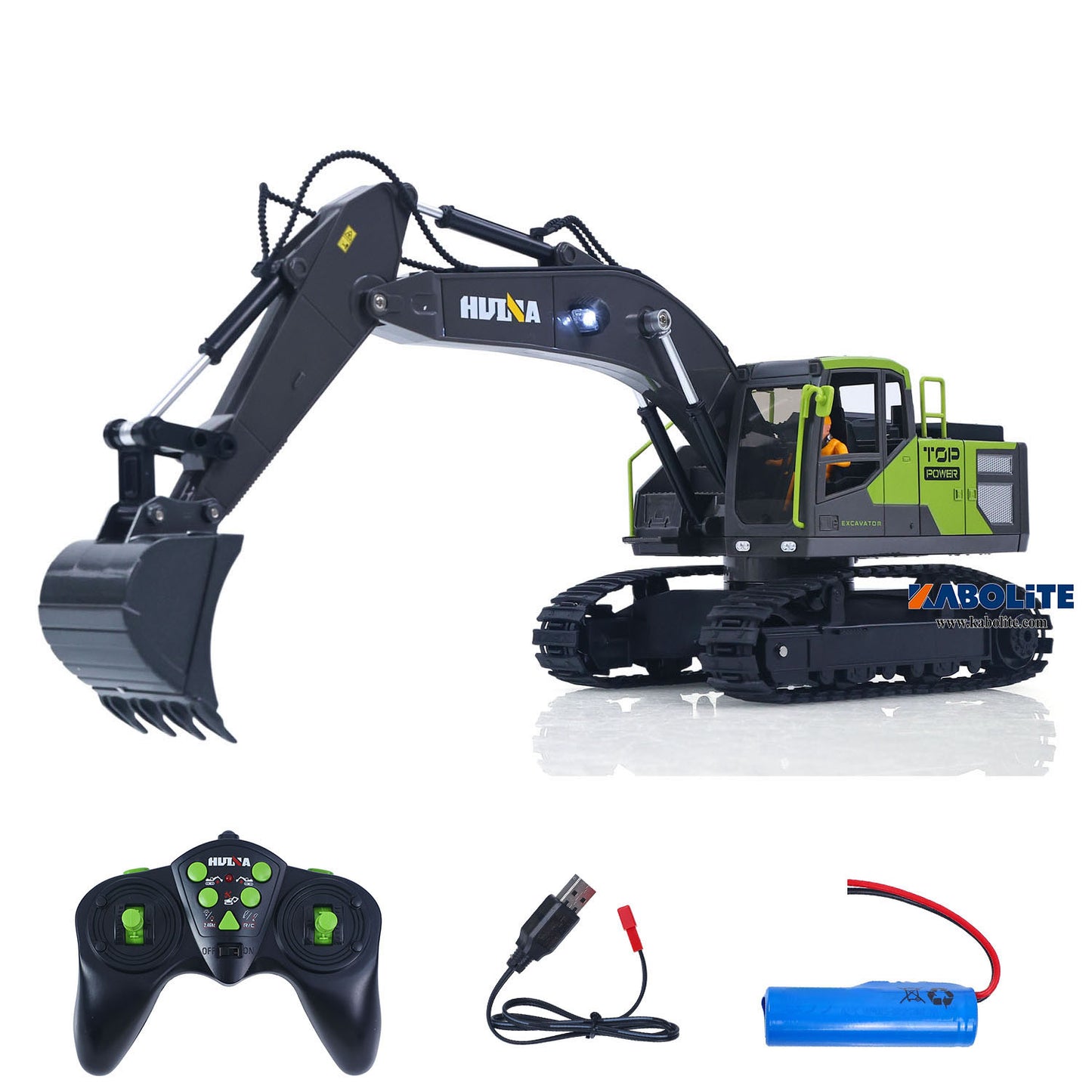 IN Stock HUINA 1661 1/18 Electric RC Excavator with Light Effects Metal Bucket Water Mist Spray for Remote Control Digger Hobbyists