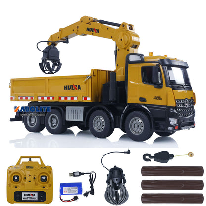 IN Stock HUINA 1538 1/14 RC Timber Grab Dumper Truck with Light Sound 26CH 2.4G Radio Controller for Scale Machinery Enthusiasts